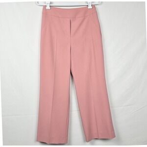 M.FFIN Korea Dusty Rose Pink Wide Leg Trousers High Waist Side Zip Pants Size 8